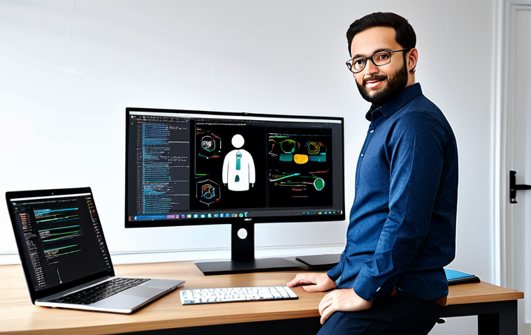 **
"A professional software engineer in a modest office setting, fully clothed in appropriate business casual attire, working on a computer with code visible on the screen. Background includes a clean desk, multiple monitors, and a whiteboard with diagrams. Safe for work, perfect anatomy, natural proportions, professional, family-friendly, high quality."
**
