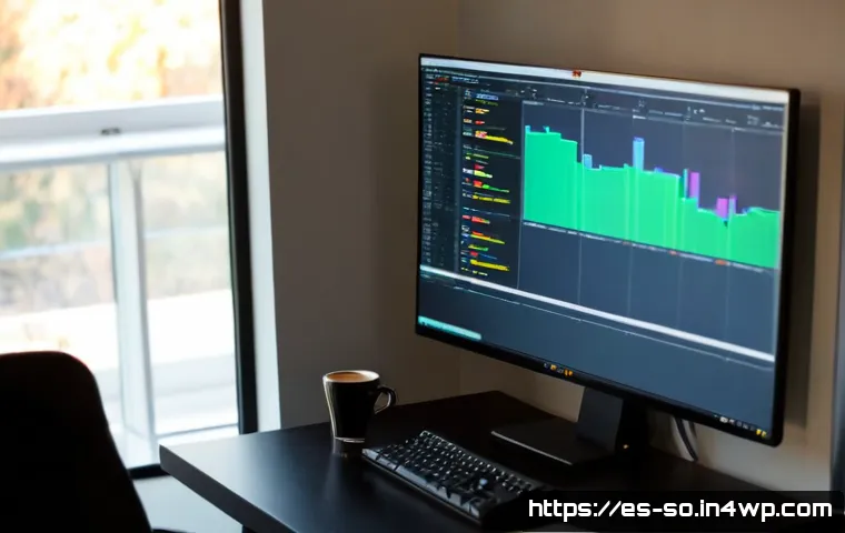 Home 11 CI CD 파이프라인 구축 후 유지보수 방법 - Photorealistic modern software maintenance workspace in Madrid, Spain, a focused DevOps engineer rev...